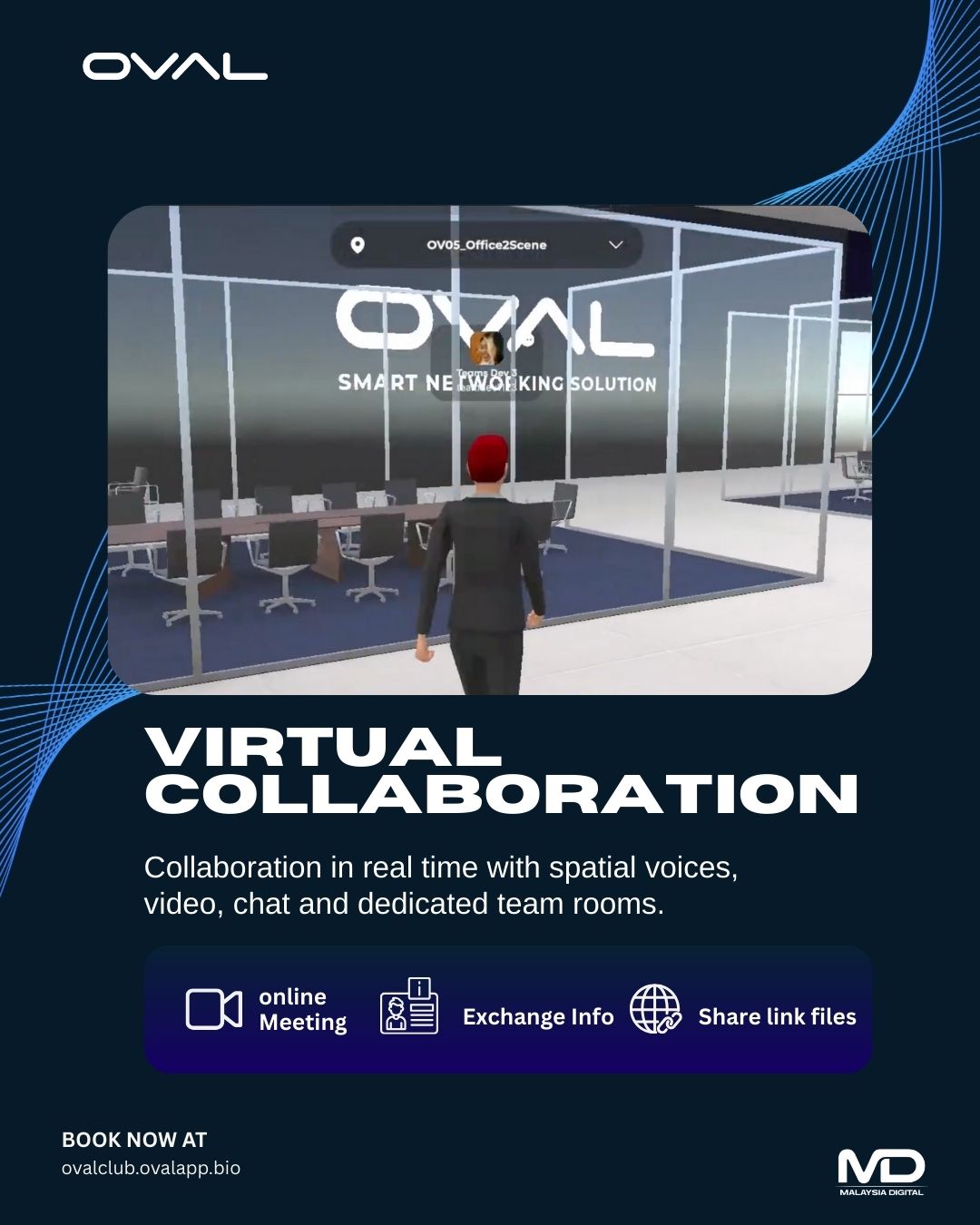 Oval Virtual Exhibitor Booths - custom banners, videos, brochures