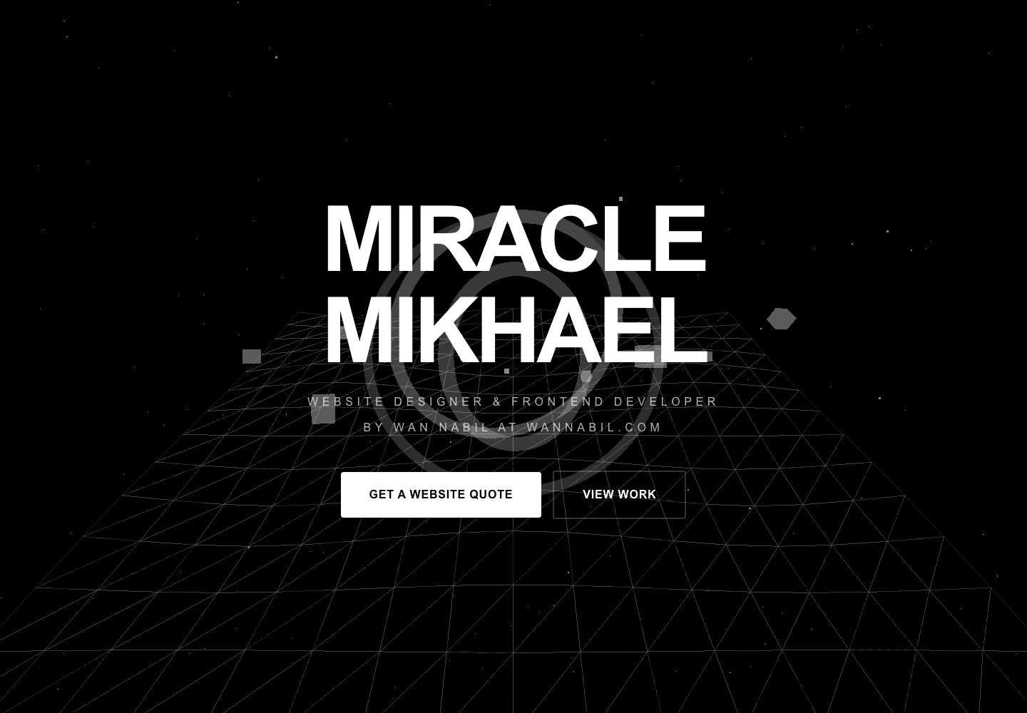 Preview of the Miracle Mikhael portfolio website